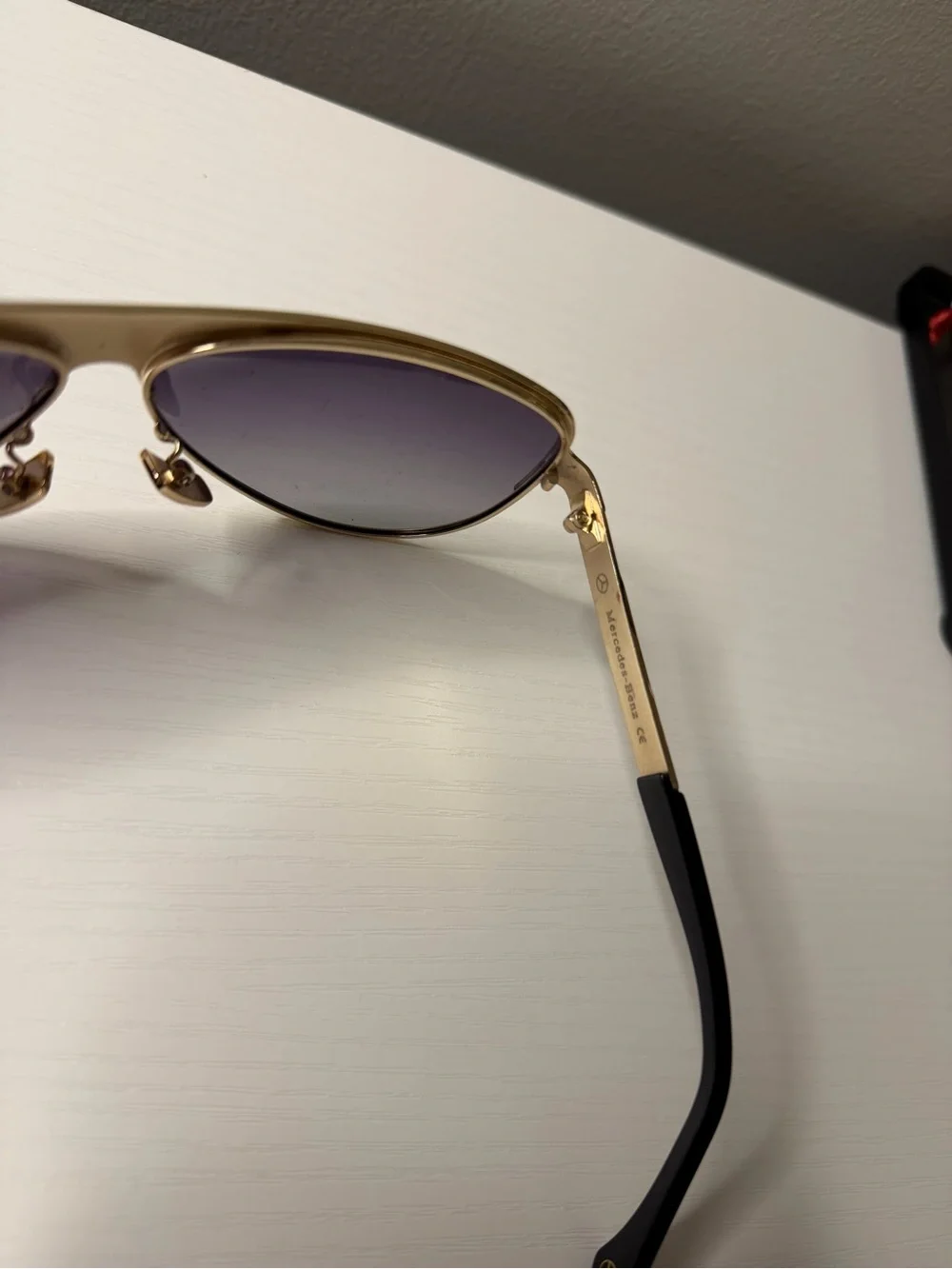 Mercedes Gold Frame Sunglasses with Gradient Purple Lenses